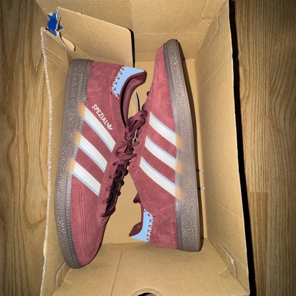 adidas Handball Spezial Mens Red Sneakers Casual Shoes JS5042 Shadow Red